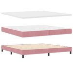 Lit à ressort vidaXL avec matelas Rose 200x200 cm Velours