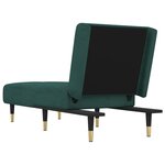 vidaXL Chaise longue vert foncé velours