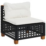 vidaXL Salon de jardin 11 Pièces avec coussins noir résine tressée