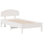 vidaXL Cadre de lit sans matelas blanc 90x190 cm bois de pin massif