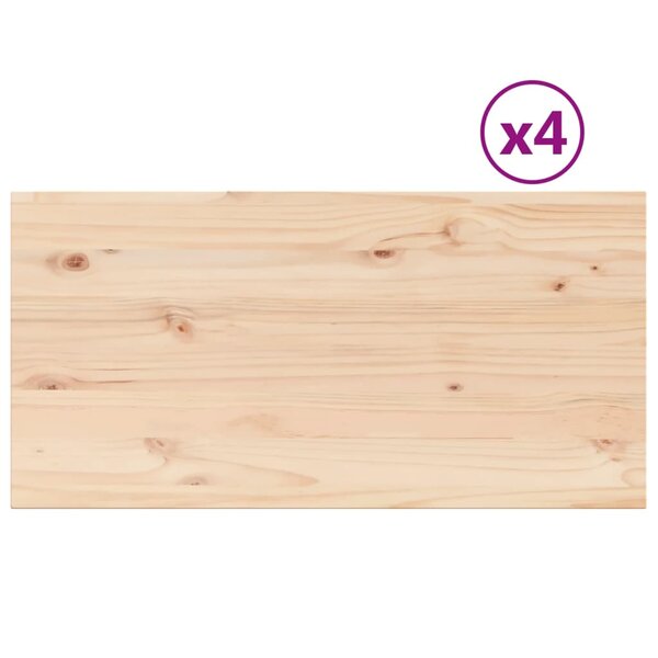 vidaXL Dessus de table 4 Pièces 90x45x2 5cm rectangulaire bois pin massif
