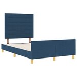vidaXL Cadre de lit avec tête de lit Bleu 120 x 200 cm tissu