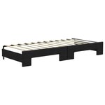 vidaXL Lit de jour avec lit gigogne et matelas noir 80x200 cm tissu