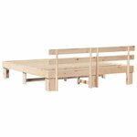 vidaXL Cadre de lit Marron 200 x 200 cm Bois de pin massif