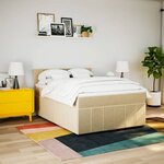 vidaXL Sommier à lattes de lit avec matelas Crème 140x200 cm Tissu