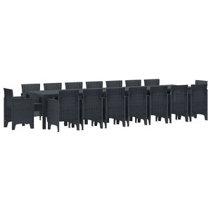 vidaXL Ensemble de salle à manger de jardin avec coussins 17 Pièces