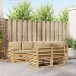 vidaXL Ensemble de canapés d'extérieur 7 Pièces Blanc et Beige