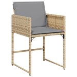 vidaXL Ensemble à manger de jardin et coussins 9 Pièces mélange beige