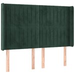 vidaXL Tête de lit à LED Vert foncé 147x16x118/128 cm Velours