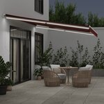 vidaXL Auvent manuel rétractable avec LED bordeaux 450x350 cm
