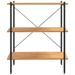 vidaXL Étagère à 3 niveaux Noir et chêne 80 x 40 x 92 cm