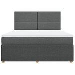 vidaXL Sommier à lattes de lit avec matelas Gris foncé 180x200cm Tissu