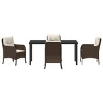 vidaXL Ensemble de salle à manger de jardin de 5 pièces avec coussins marron poly rattan