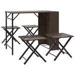 vidaXL Ensemble à manger de jardin 5 Pièces pliable marron résine tressée