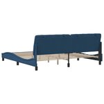 vidaXL Cadre de lit sans matelas bleu 200x200 cm tissu