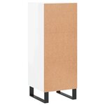 vidaXL Buffet Blanc brillant 34 5x34x90 cm Bois d'ingénierie