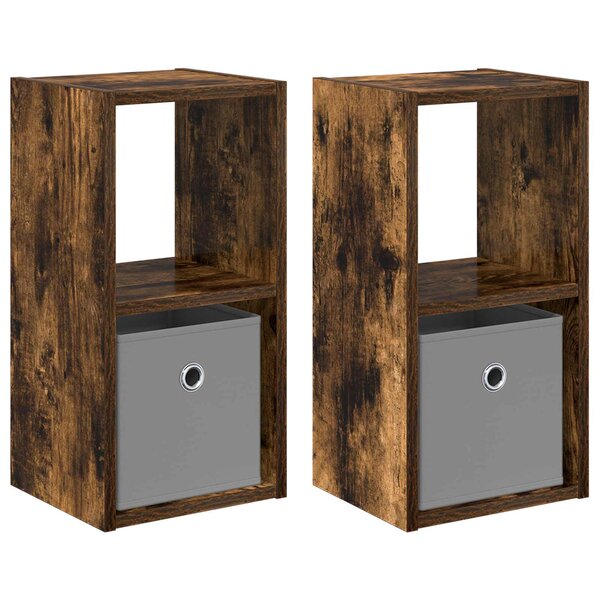 vidaXL Table de chevet 2 Pièces Chêne fumé 25 5 x 22 x 49 5 cm