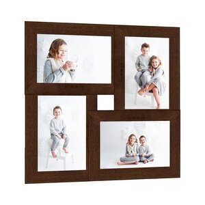 vidaXL Collage de cadres photo pour photo de 4x(10x15 cm) Marron MDF