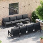 vidaXL Ensemble de canapé de jardin 9 Pièces Anthracite Acier & tissu