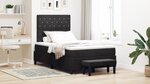 vidaXL Lit à ressort avec matelas et banc Noir 120x190 cm Velours