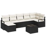 vidaXL Ensemble de canapé de jardin 8 Pièces Noir Poly rotin