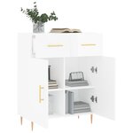 vidaXL Buffet Blanc brillant 69 5x34x90 cm Bois d'ingénierie