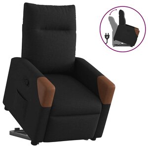 vidaXL Fauteuil inclinable noir tissu