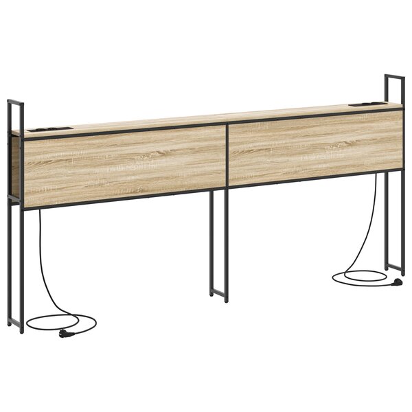 vidaXL Tête de lit de rangement Chêne sonoma 200 cm Bois d'ingénierie