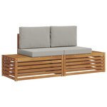 vidaXL Ensemble de canapés d'extérieur 2 Pièce Gris Naturel et Clair