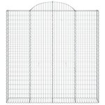 vidaXL Paniers à gabions arqués 3 Pièces 200x30x200/220 cm fer galvanisé