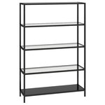 vidaXL Étagère noir et transparent 100x36x168 cm verre trempé
