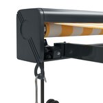 vidaXL Auvent rétractable jaune et blanc 3 5x2 5 m tissu et aluminium