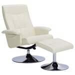 vidaXL Fauteuil inclinable avec repose-pied crème similicuir
