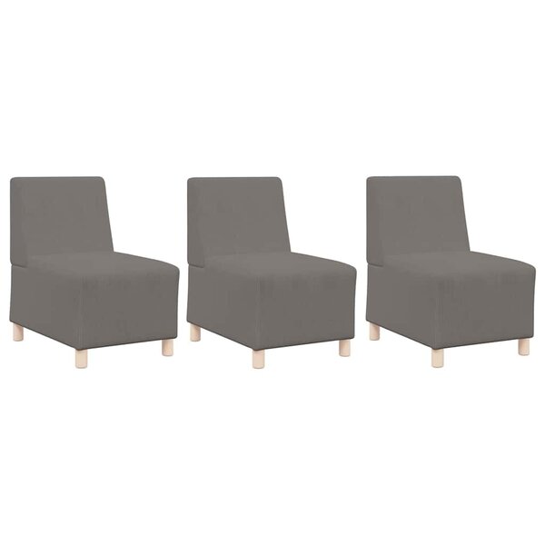 vidaXL Unité de Sofa Modulaire Sans Accoudoirs 3 Pièces Gris clair