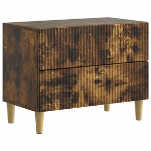 vidaXL Cabinet de chevet avec tiroir Chêne fumé 62 x 34 5 x 48 cm