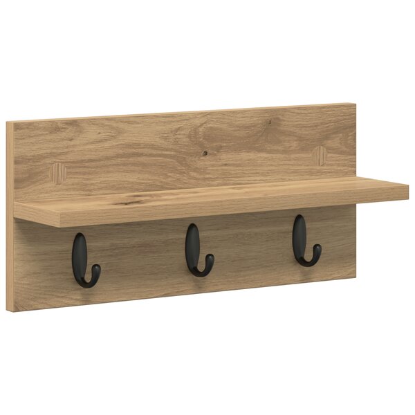vidaXL Porte-manteau mural chêne artisanal 40 x 10.5 x 18 cm