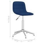 vidaXL Chaise pivotante de salle à manger Bleu Tissu