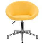 Vidaxl chaises pivotantes à manger lot de 2 jaune tissu