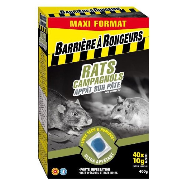 BARRIERE A INSECTES - Rats campagnols appât PAE 400g