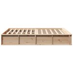 vidaXL Cadre de lit Marron 140 x 190 cm Bois massif en pin