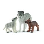 Schleich wild life 42472 - figurine maman loup avec louveteaux