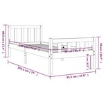 vidaXL Cadre de lit bois massif 90x190 cm simple