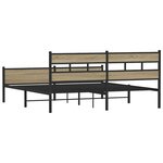 vidaXL Cadre de lit en métal sans matelas chêne sonoma 180x200 cm