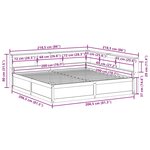 vidaXL Lit bibliothèque sans matelas 200x200 cm bois massif de pin