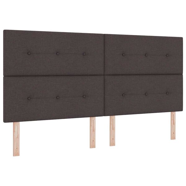 vidaXL Tête de Lit LED avec tête de lit Marron foncé 200 cm tissu