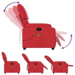 vidaXL Fauteuil de massage inclinable rouge similicuir