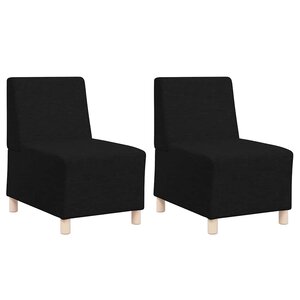 vidaXL Unité de Sofa Modulaire Sans Accoudoirs 2 pc Noir tissu