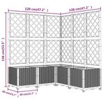 vidaXL Jardinière avec treillis Marron 120x120x136 cm PP