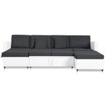 Vidaxl canapé-lit extensible à 4 places similicuir blanc