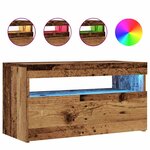 vidaXL Meubles TV avec lumières LED 2 Pièces vieux bois bois d'ingénierie